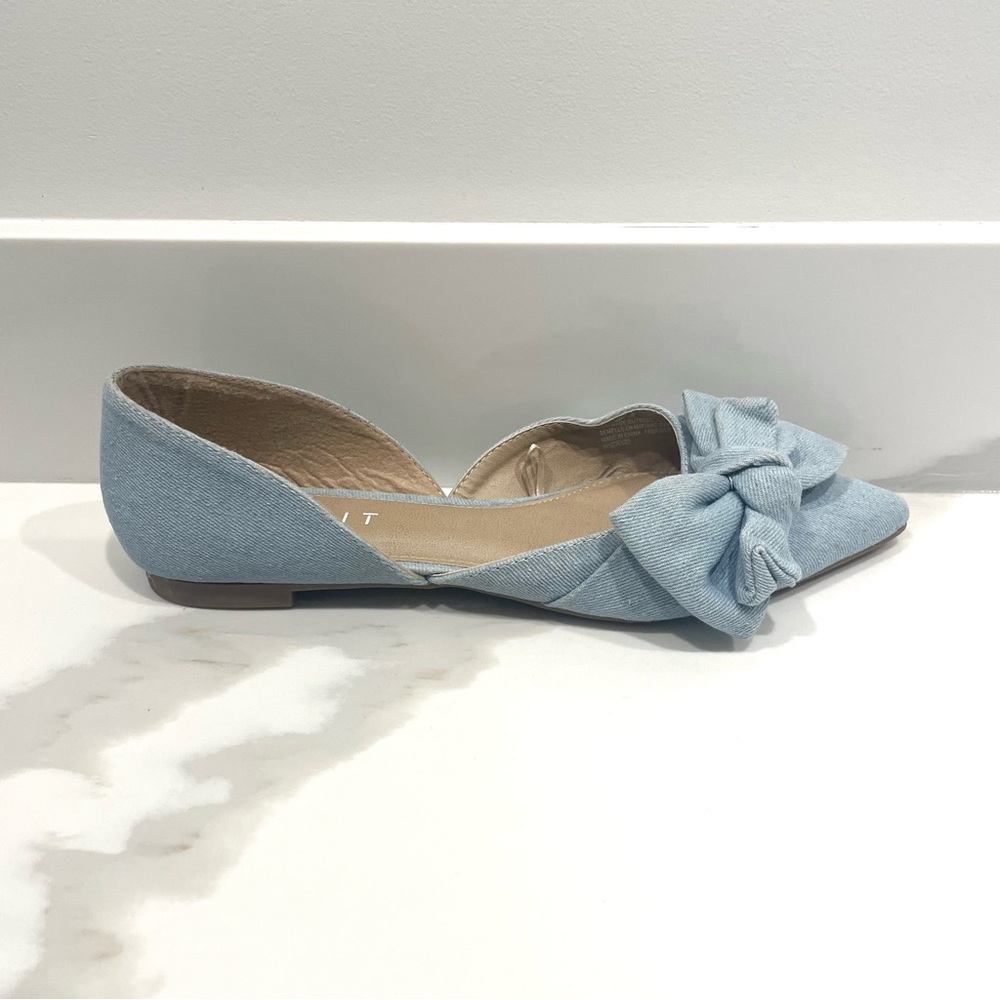 NEW Esprit Prisha Light Denim Bow Flats (size 9.5)